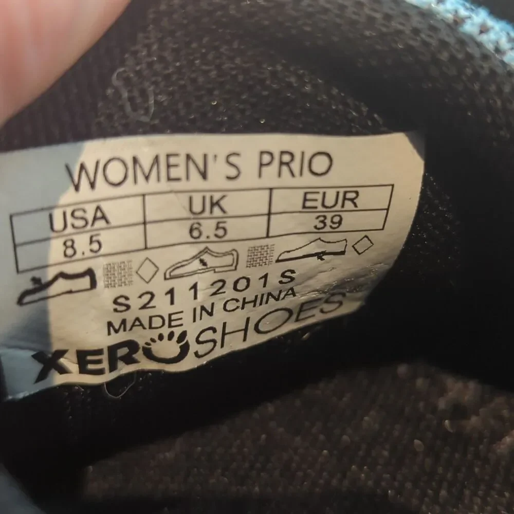 Xero Prio Lightweight Minimalist Barefoot Shoes Womens 8.5 Blue Gray Trail